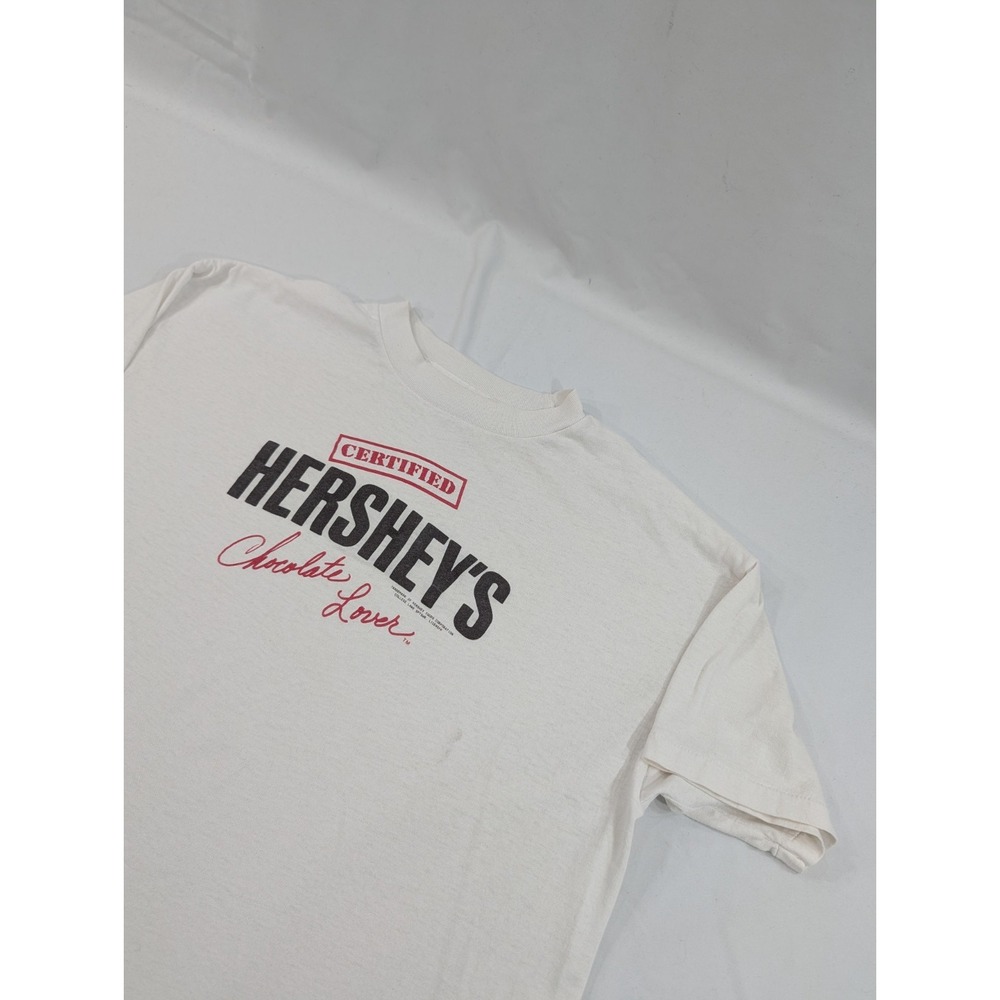 Vtg Hersheys Shirt Mens XL White Certified Chocolate Lover Made in USA